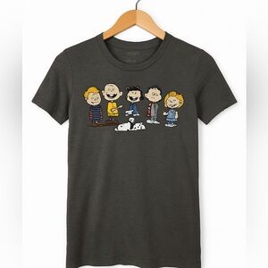 Peanuts Charlie Brown Snoopy Graphic Grey Tee Small – Soft Fitted Vintage-Style